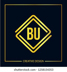 Initial Letter BU Logo Template Design