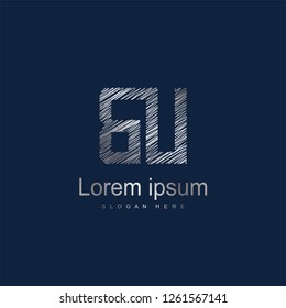 Initial Letter BU Logo Template Vector Design
