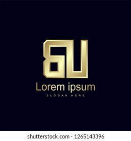 Initial Letter BU Logo Template Vector Design
