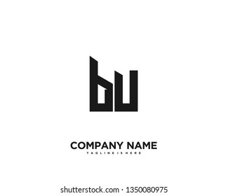 Initial letter BU minimalist art logo vector