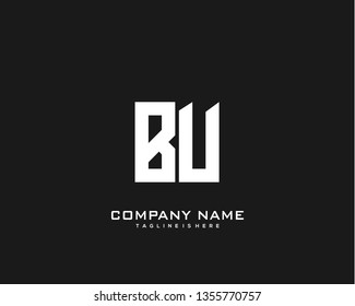 Initial letter BU minimalist art logo vector