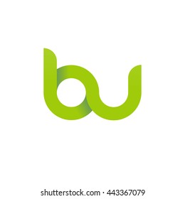 initial letter bu modern linked circle round lowercase logo green
