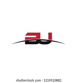 Initial letter BU, overlapping movement swoosh horizon logo vector