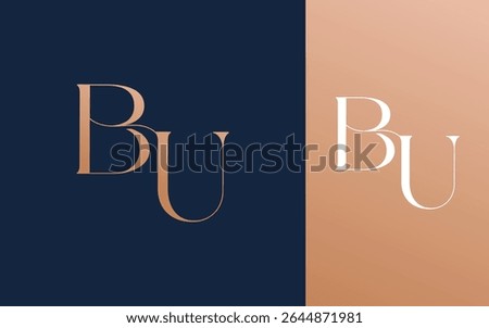 Initial letter BU UB logo design vector illustration for couple, wedding, and business