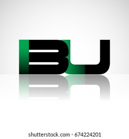 Initial letter BU uppercase modern and simple logo linked green and black colored, isolated in white background. Vector design for company identity.