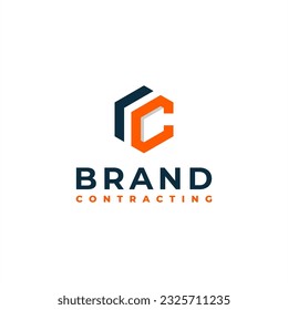 diseño del logotipo de la empresa inmobiliaria de carga de construcción de cartas iniciales