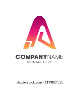initial letter A business logo template
