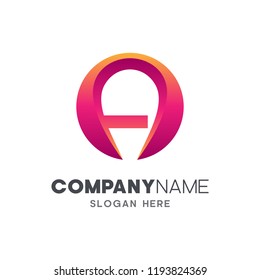 initial letter A business logo template