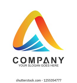 initial letter A business logo template