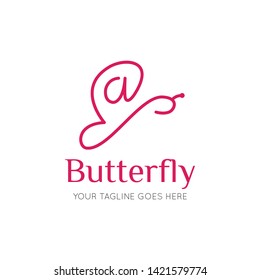 initial letter a butterfly logo and icon vector illustration design template