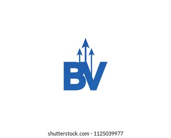 Initial Letter BV Arrow Chart Finance Business