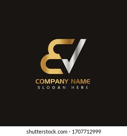 Initial Letter BV capital logo icon design template elements. Modern line logo with gold silver luxury style. Can be used for business, company group, consulting, finance. Vector Illustration.