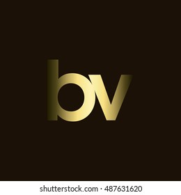 Initial letter BV gold with dark background logo