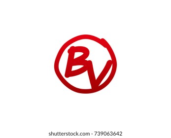 The initial letter BV handwritten logo