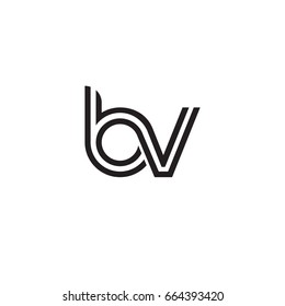 Initial letter bv, linked outline rounded lowercase, monogram black