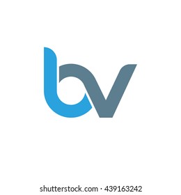 initial letter bv linked round lowercase logo blue