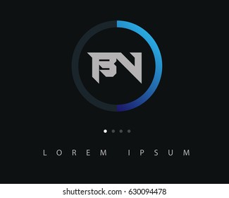 Initial Letter BV Logo design with blue circle
