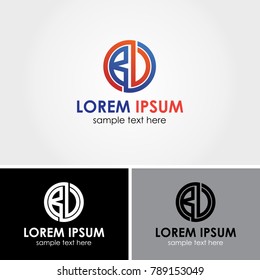 Initial Letter BV Logo Design Vector Circle