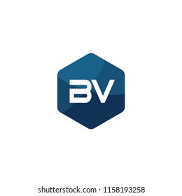 Initial Letter BV Logo Template Design