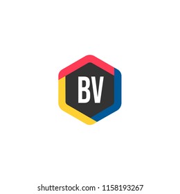 Initial Letter BV Logo Template Design