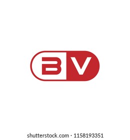 Initial Letter BV Logo Template Design