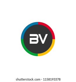 Initial Letter BV Logo Template Design