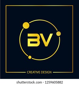 Initial Letter BV Logo Template Design