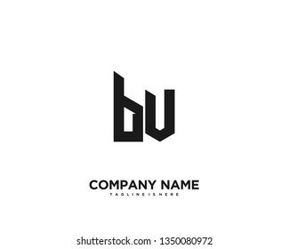 Initial letter BV minimalist art logo vector