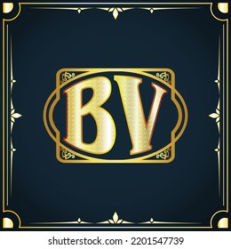 Initial letter BV royal luxury logo template