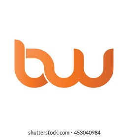 Initial Letter BW Circle Linked Lowercase Logo Orange