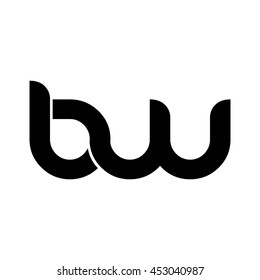Initial Letter BW Circle Linked Lowercase Logo Black