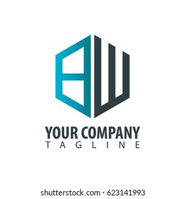 Initial Letter BW Design Box Logo