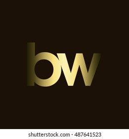 Initial letter BW gold with dark background logo
