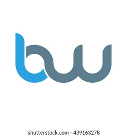 initial letter bw linked round lowercase logo blue