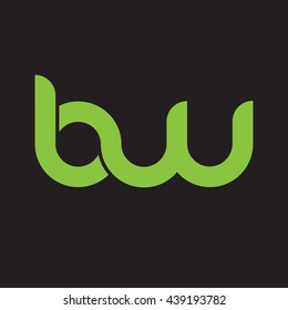 initial letter bw linked round lowercase logo green