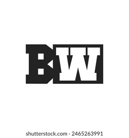 Initial Letter BW Logo Design Template. BW Logo