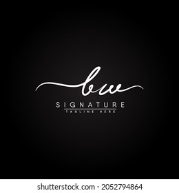 Initial Letter BW Logo - Hand Drawn Signature Logo