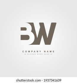 Initial Letter BW Logo - Minimal Vector Logo