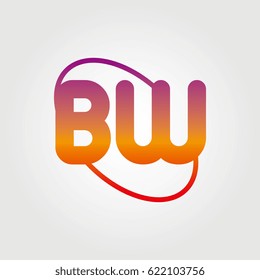 initial letter bw logo on white background