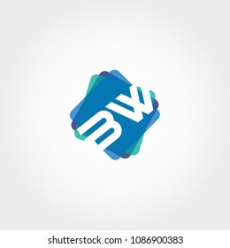 Initial Letter BW Logo Template