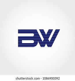 Initial Letter BW Logo Template