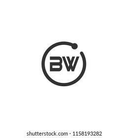 Initial Letter BW Logo Template Design