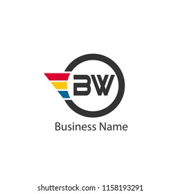 Initial Letter BW Logo Template Design