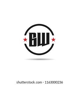 Initial Letter BW Logo Template Design