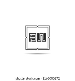 Initial Letter BW Logo Template Design