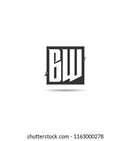 Initial Letter Bw Logo Template Design Stock Vector (Royalty Free ...