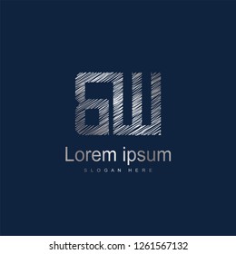 Initial Letter BW Logo Template Vector Design