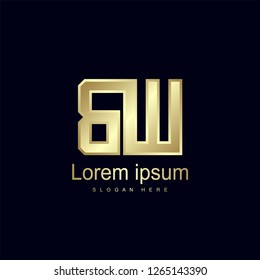 Initial Letter BW Logo Template Vector Design