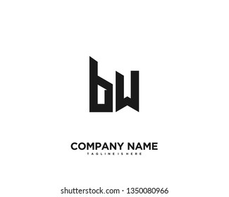 Initial letter BW minimalist art logo vector