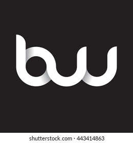 initial letter bw modern linked circle round lowercase logo white black